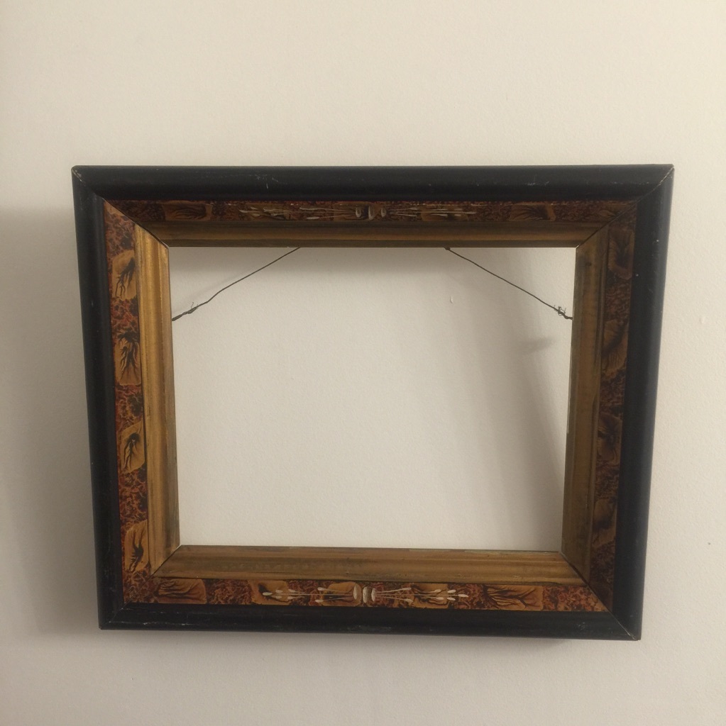 Antique Picture Painting Frame Victorian Art Nouveau Wood Gold