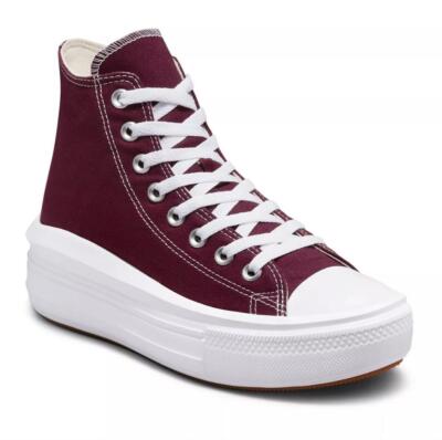 New NIB Converse Beetroot Deep Red Chuck Taylor All Star Platform Move Sneakers