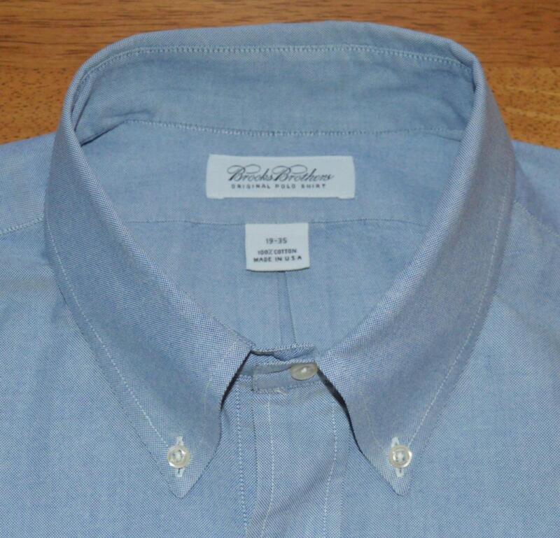 USA Brooks Brothers 90s Original Polo OCBD 19 35 solid oxford cotton shirt w3j3