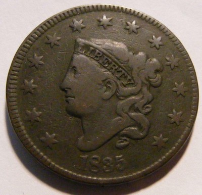 AWESOME 1835 Large Stars Large Cent - Pleasing Circulated Coin - Check It Out !!