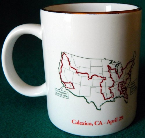 COCA-COLA 1996 OLYMPIC TORCH RELAY, APRIL 29, CALEXICO, CA, COFFEE CUP / MUG