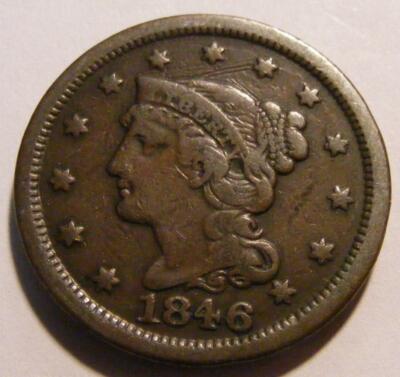 AWESOME 1846 Large Cent - Nice Circulated Coin - Newcomb 15 Variety