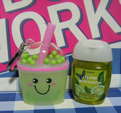 BATH & BODY WORKS Pocket. Bac Holder Keychain New Bubble Tea (22/702)