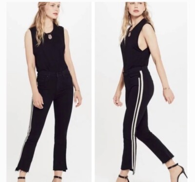 MOTHER DENIM THE INSIDER CROP STEP FRAY JEANS GUILTY RACER