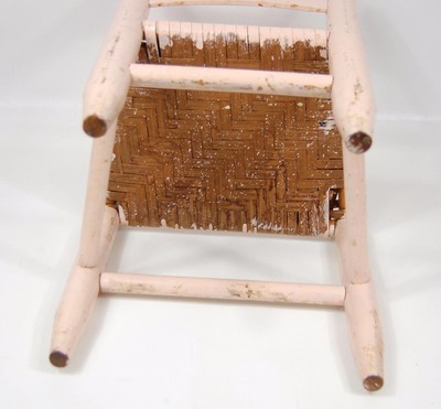 ANTIQUE CHILD SIZE LADDER BACK CANE CHAIR