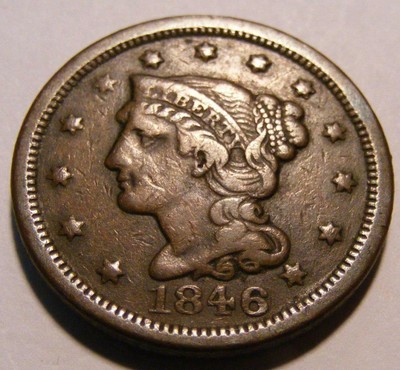 AWESOME 1846  Large Cent - Newcomb 15 - Nice Circulated Coin - Check It Out !!