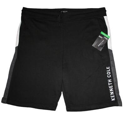 Kenneth Cole Big Tall Mens 1X Shorts Flat Front Casual Workout Gym Black $69 NEW