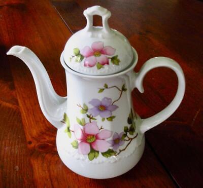 Mitterteich Bavaria Pink and Lilac Floral Coffee Pot or Teapot
