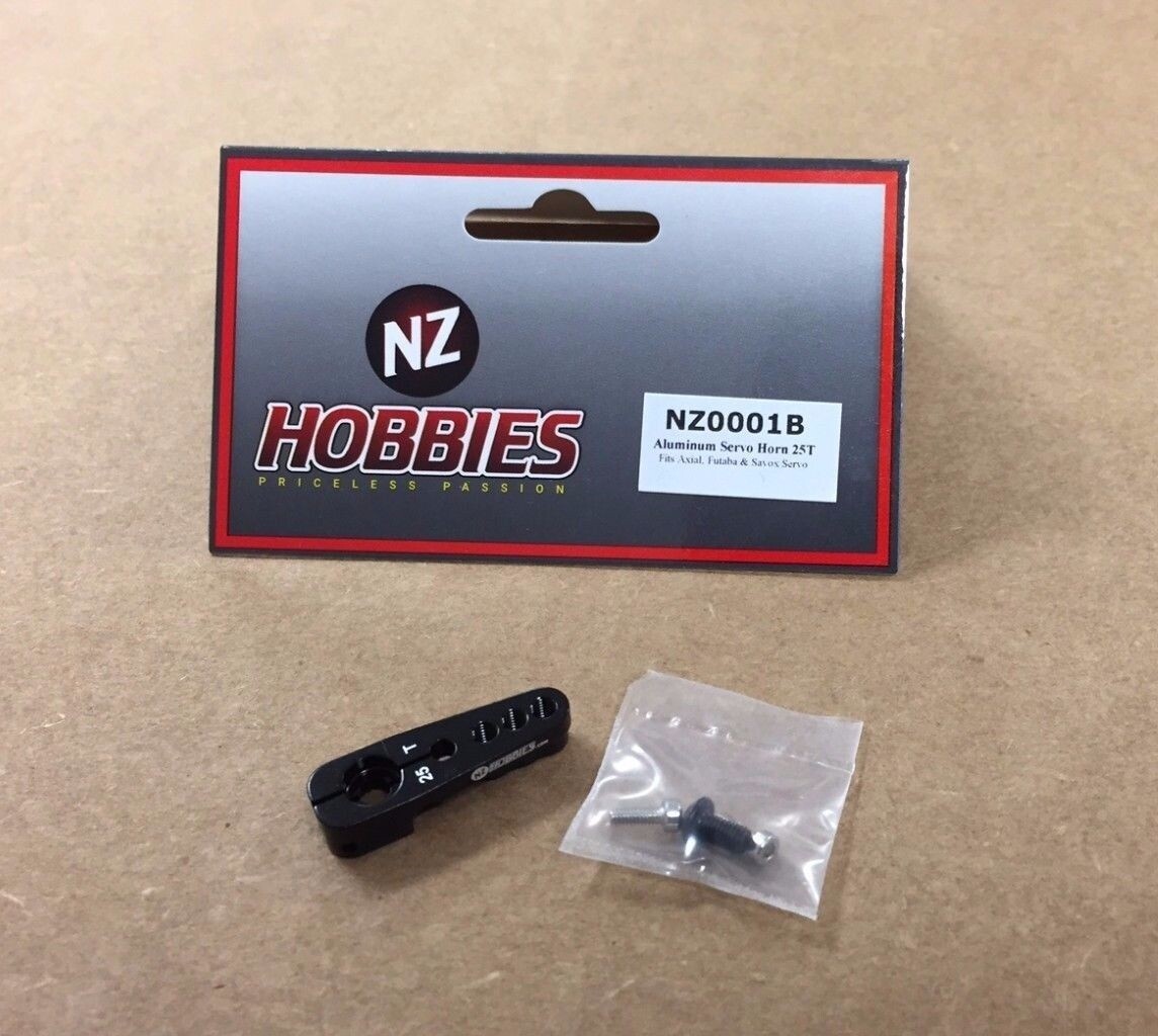 NZHOBBIES NZ0001B Aluminum Servo Horn 25T (Black) : Axial, Futaba & Savox Servos