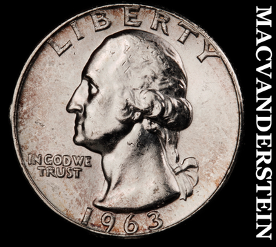 1963 Silver Washington Quarter - Choice Gem Brilliant Unc  Lustrous  #N9023