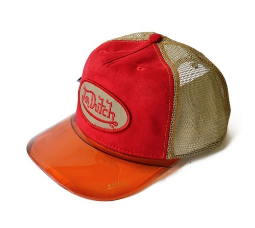 VTG Von Dutch Hat Cap Black Double Patch Distressed Mesh 