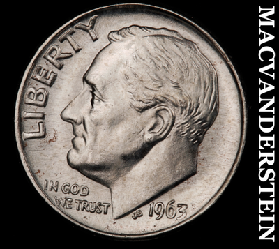 1963 Silver Roosevelt Dime - Choice Gem Brilliant Unc  Lustrous  #N6442