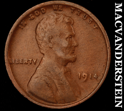 1914 Lincoln Wheat Cent - Scarce  Better Date  No Reserve  #N6937
