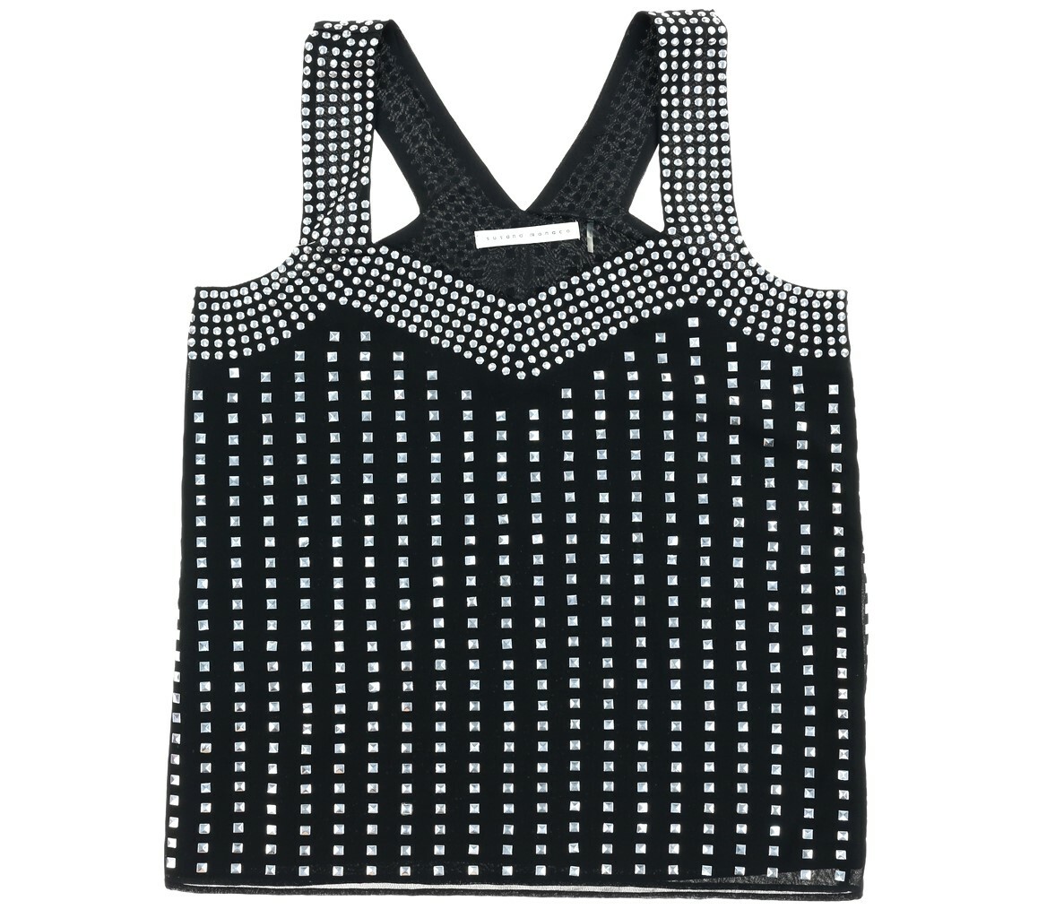 Susana Monaco 139327 Womens Sleeveless Black Studded Tank Top Size 8