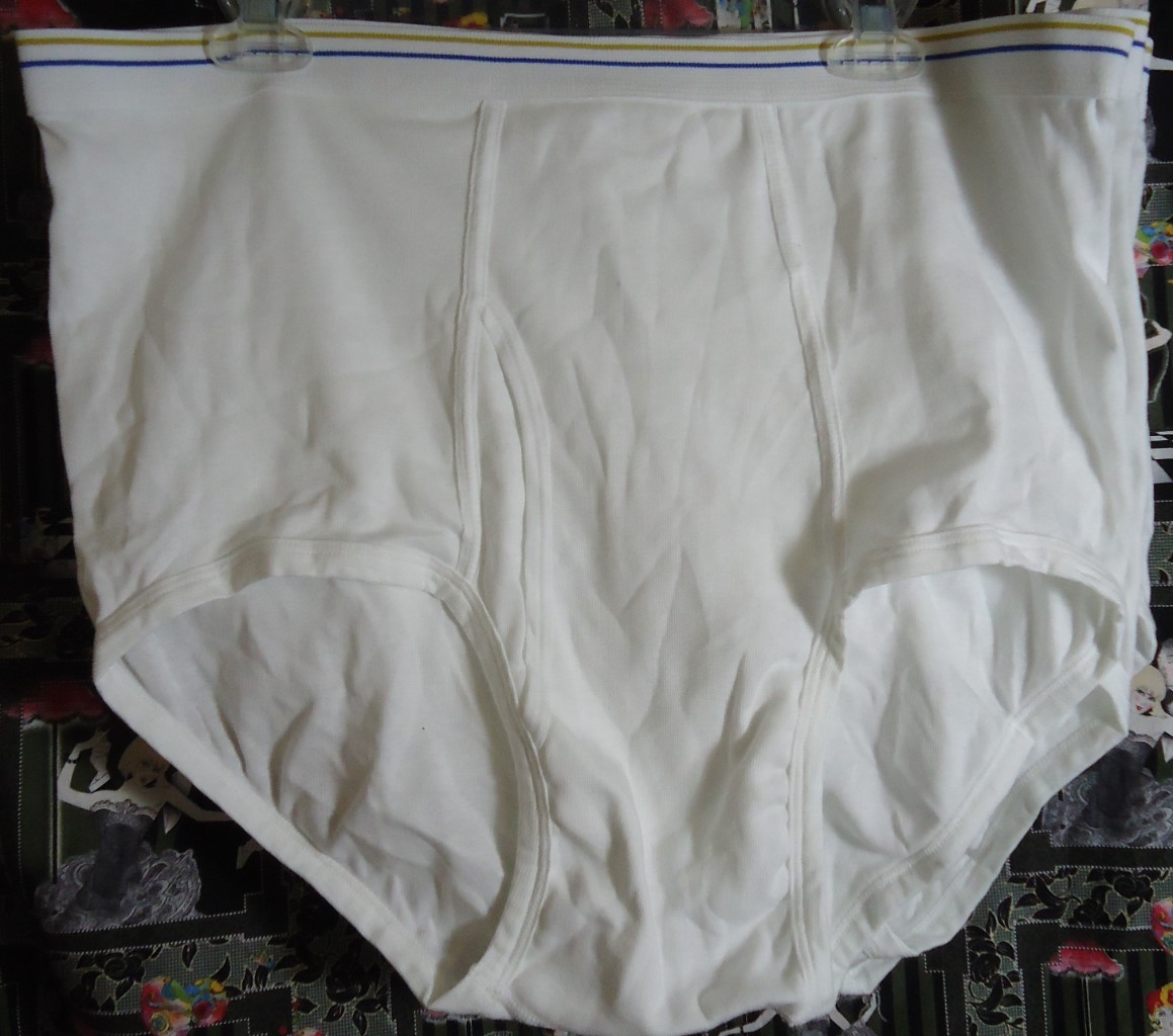 NOS Vtg Towncraft Tighty White Cotton Blend Briefs Blue Gold 44 Unworn Oldschool