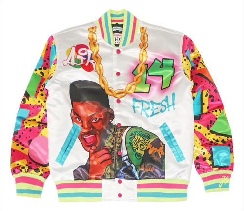 Headgear Classics White Fresh Атласная куртка Prince of Bel Air Fresh Air Graffiti