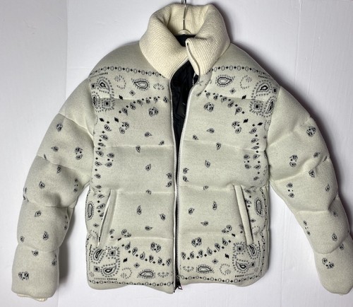Pre-owned Alanui $3795  Women's White Bandana Jacquard Puffer Jacket Coat Size Xs