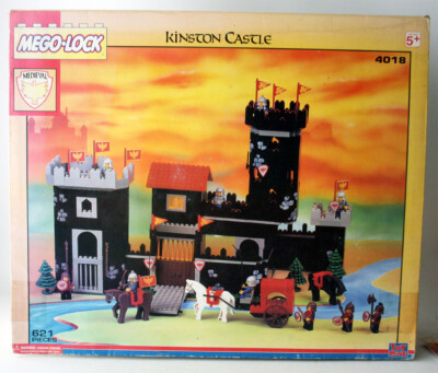 RARE VINTAGE 80'S MEGO LOCK 4018 MEDIEVAL KINSTON CASTLE 621 PCS NEW SEALED !