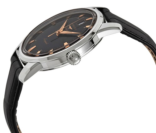 Pre-owned Longines Conquest Heritage Automatic Black Leather Date Mens Watch L1.645.4.52.4