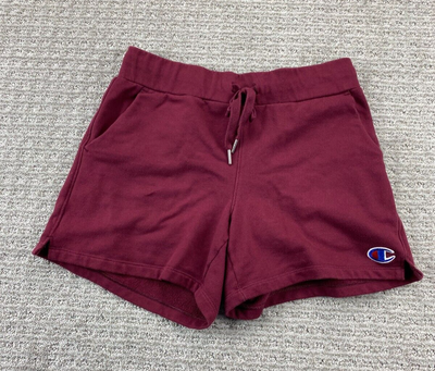 Champion Sweat Shorts Women Medium M Burgundy Short Pants