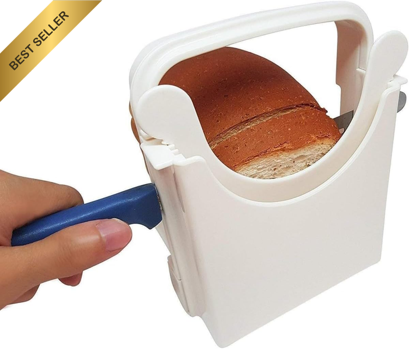 Bread Slicer Guide for Homemade Bread – Lightweight, Foldable, 4 Slice Thickness
