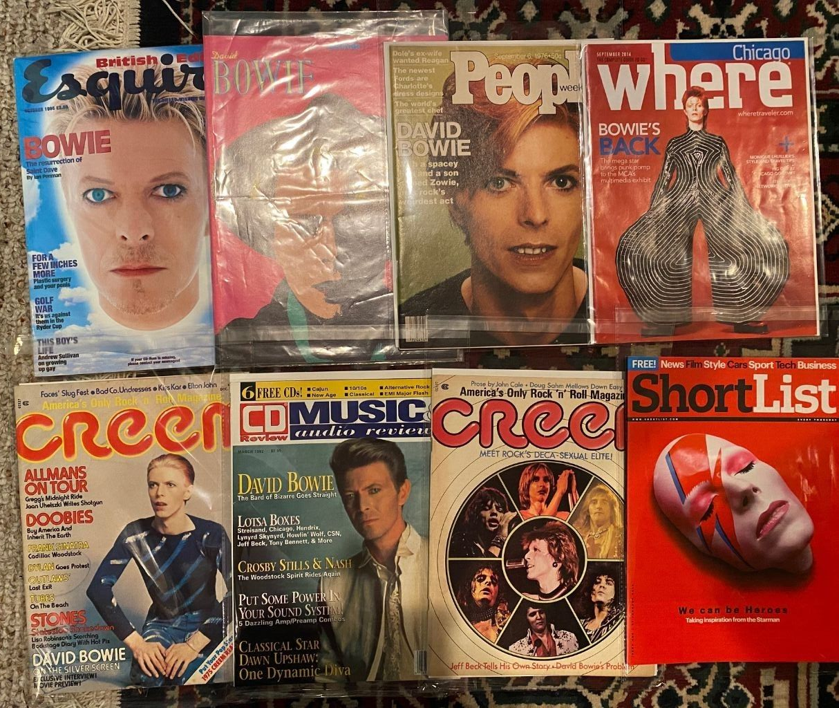 8 David Bowie Cover Publications,Esquire,People,Where,Creem, Short List,and more 8 David Bowie Cover Publications,Esquire,People,Where,Creem, Short List,and more