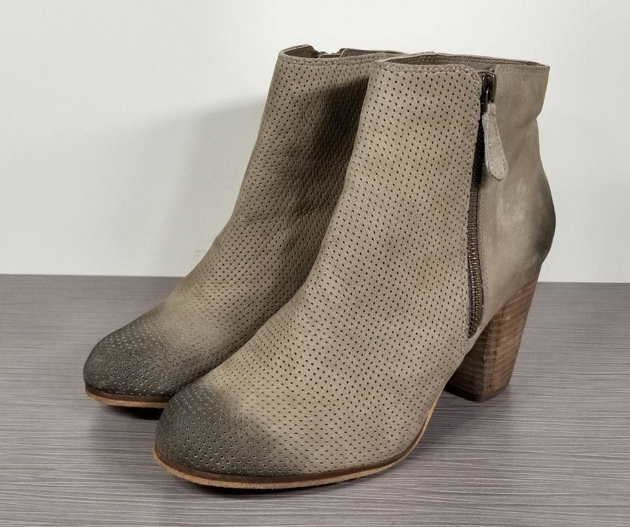 BP. 'Trolley' Ankle Bootie, Taupe Perforated Leather, Womens Various Sizes