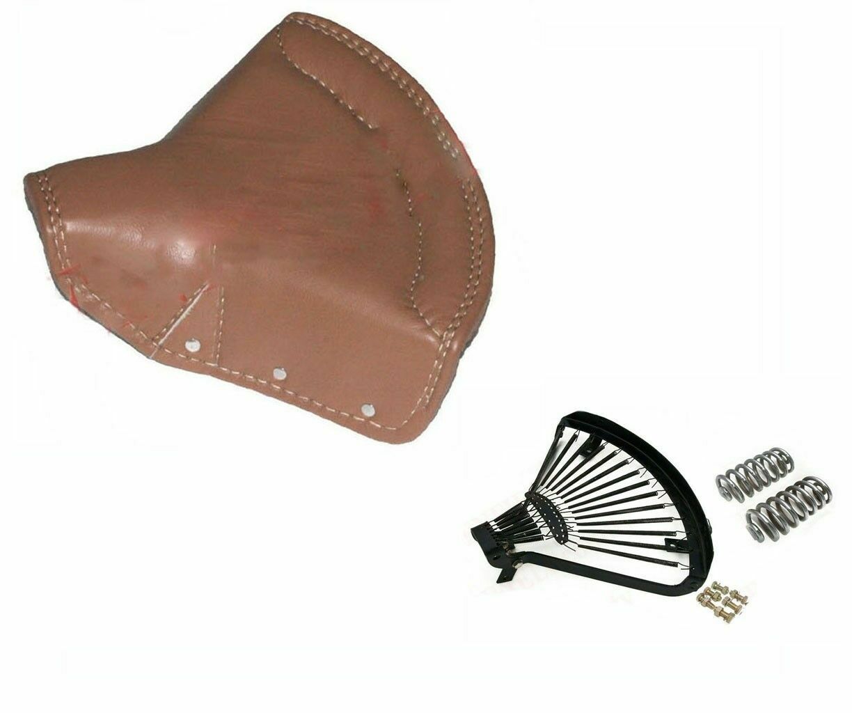 Fits Royal Enfield Ariel Triumph Lycett Tan Faux Leather Front Solo Seat 