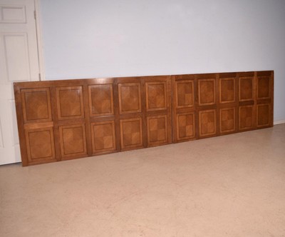 40 Feet of Inlaid Antique Boiserie/Paneling/Wainscoting in Oak Wood