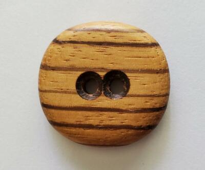 Oak Finish Handcrafted Wooden 2 Hole Vintage Buttons 40L - 1'' - 25.5mm (B324E)
