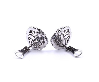 18k White Gold Diamond Earrings and Ring