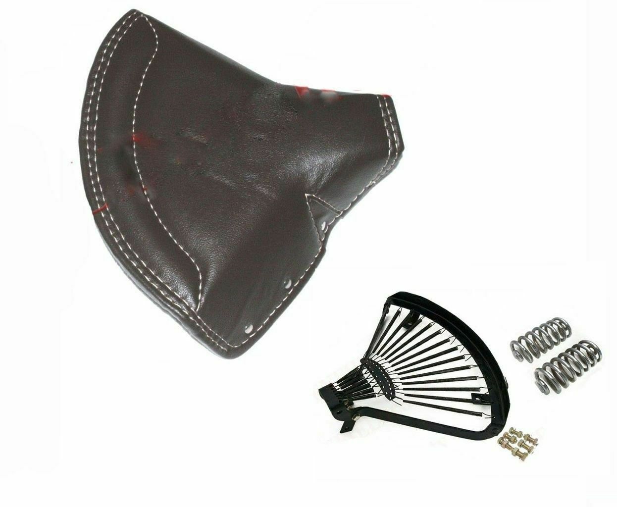 For Royal Enfield Triumph Lycett Brown Faux Leather Front Solo Seat Complete 