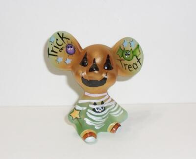 Fenton Glass Green Opal Peekaboo Cat Halloween Mummy Mouse Ltd Ed #5/30 K Barley