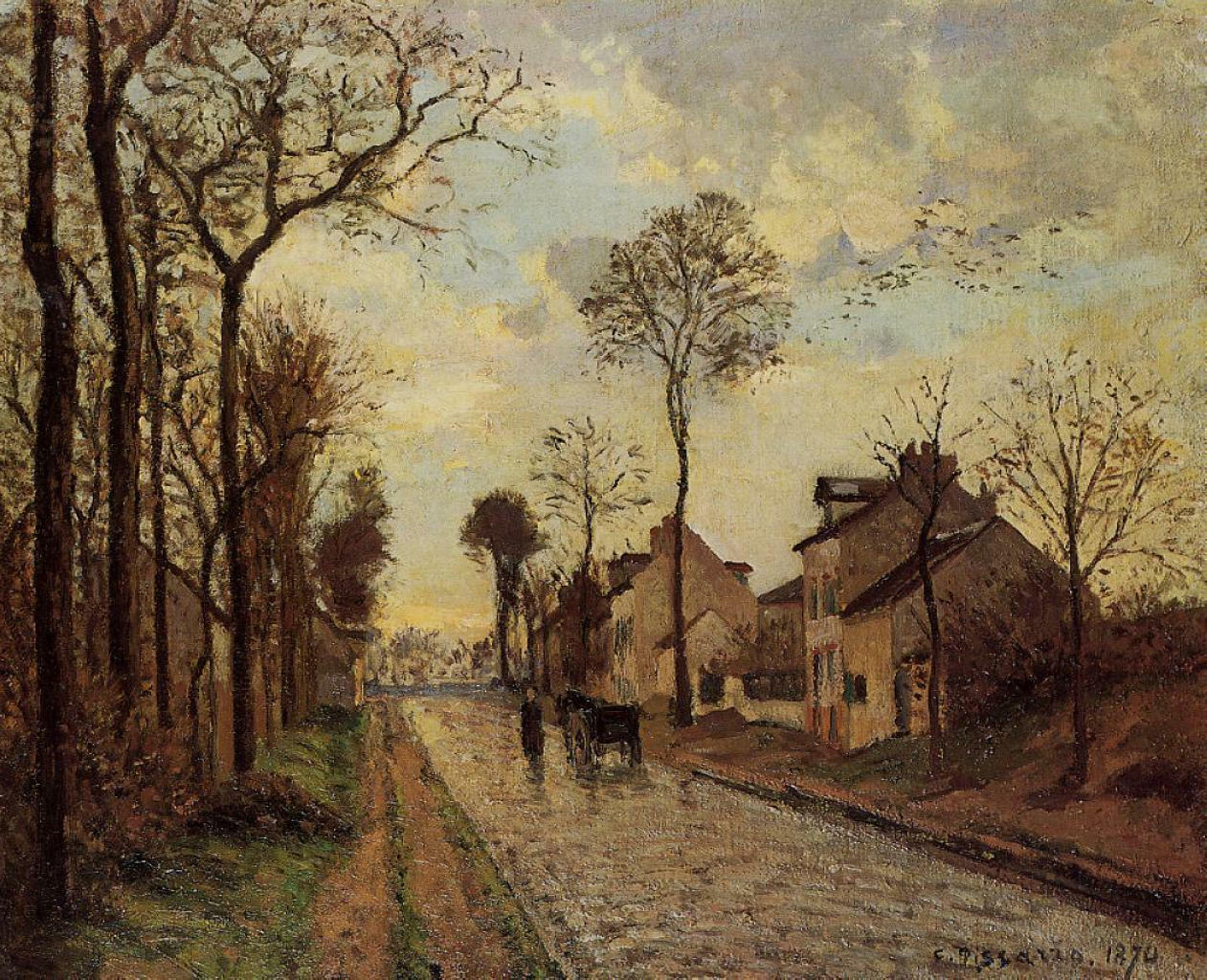 Camille Pissarro -Route de Versailles Louveciennes After