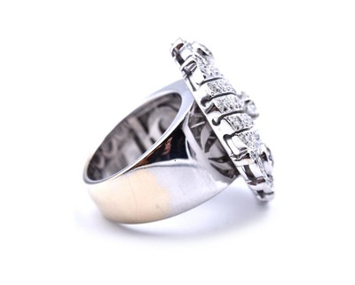 18k White Gold Diamond Earrings and Ring