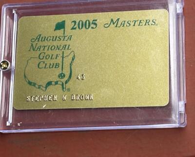 Scarce Augusta National Golf Club 2005 Member's Card Encased Tiger Woods Victory