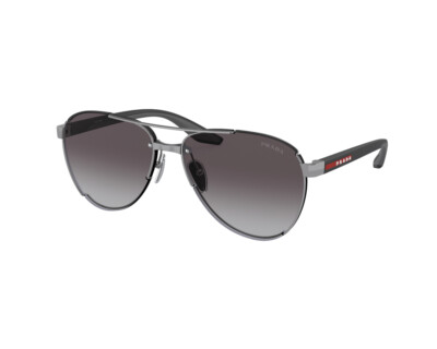 Pre-owned Prada Linea Rossa Sunglasses Ps 51ys 5av09u Gunmetal Grey In Gray
