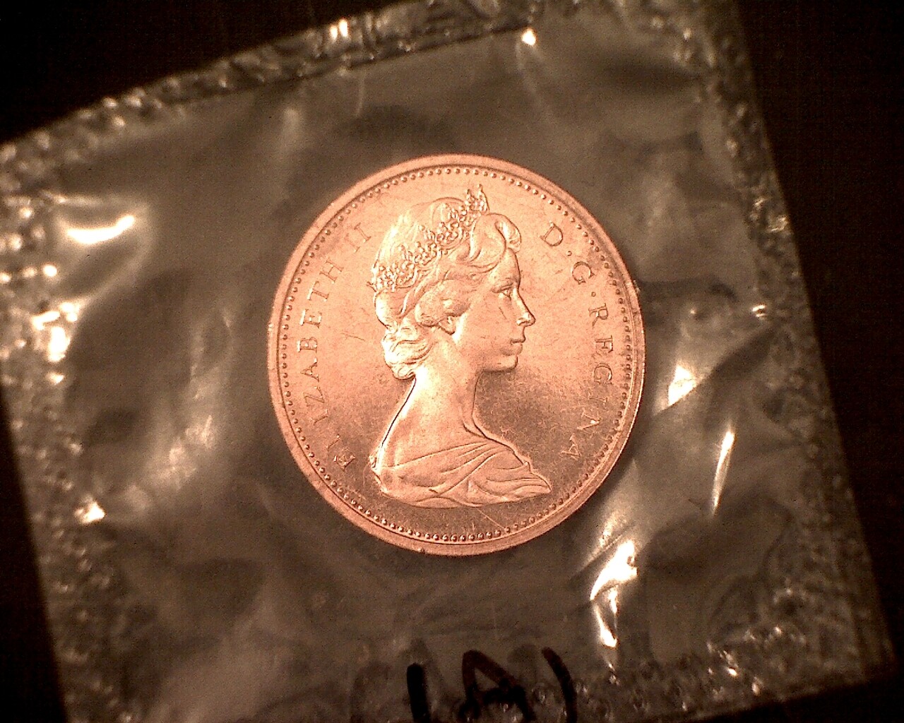 Canada 1968 (A) ONE-CENT  PL- Coin in Org. Plastic