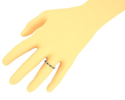 Pre-owned Jewelwesell Natural 1.2ct Alternating Diamond Emerald Citrine Eternity Band 10k White Gold