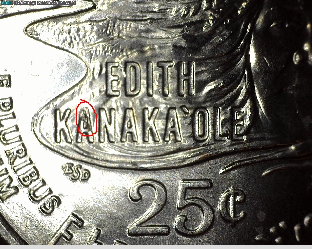 2023P Edith Karaka'ole Quarters 2 coins: Progressive Die