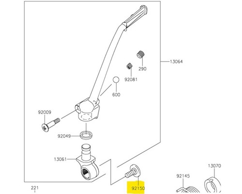 Kawasaki OEM Kickstarter Bolt Muti-Fit 92150-1673 92150-1737