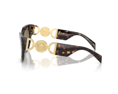 Pre-owned Versace 0ve4440u-108/3 Dark Havana Sunglasses In Brown