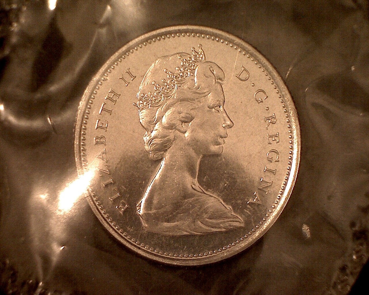 1968 Canada (B)   PL - 25-Cent Coin, still in original plastic wrap