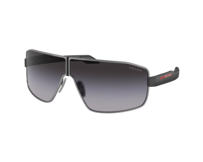 Pre-owned Prada Linea Rossa Sunglasses Ps 54ys 5av09u Gunmetal Grey Man In Gray