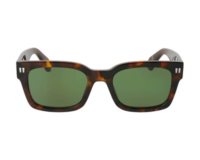 Pre-owned Off-white Oeri108s24pla0016055 Midland Havana Sunglasses In Green