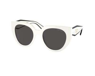 Pre-owned Prada Sunglasses Pr 14ws 1425s0 White Dark Gray Woman