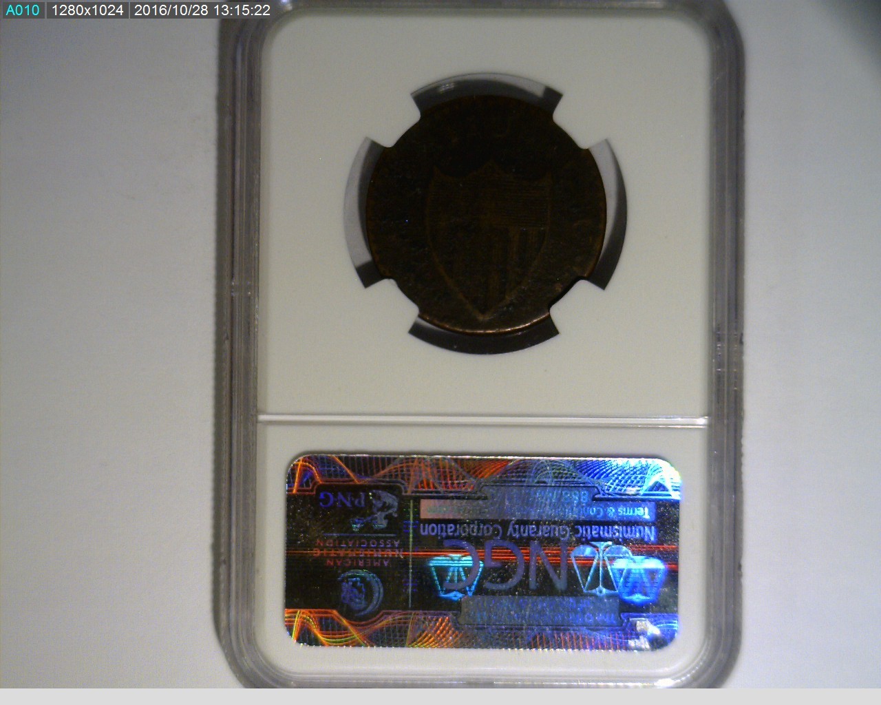 1787 New Jersey Copper Sm Plan Pl Shield NGC VF Details Scratch ( 4-186 )