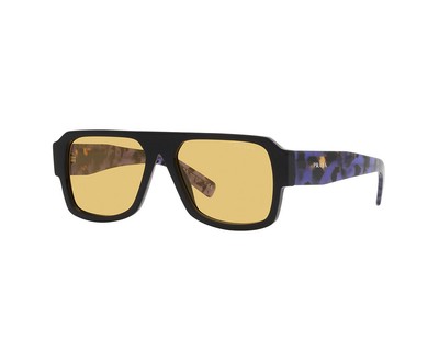 Pre-owned Prada Sunglasses Pr 22ys 1ab0b7 Black Yellow Man