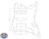 KAISH 11 Hole Strat Style HSS Pickguard ST Back Plate Tremolo Trem Cover for USA/Mexico Stratocaster/Strat Blue 3 Ply