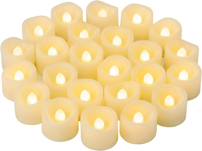 24 Stück 3 Cm LED Teelichter Kerzen Mit Batterie, Warmweiß Elektrische LED Flamm